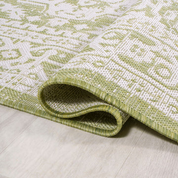 Sinjuri Medallion Textured Weave Indoor/outdoor Runner Rug